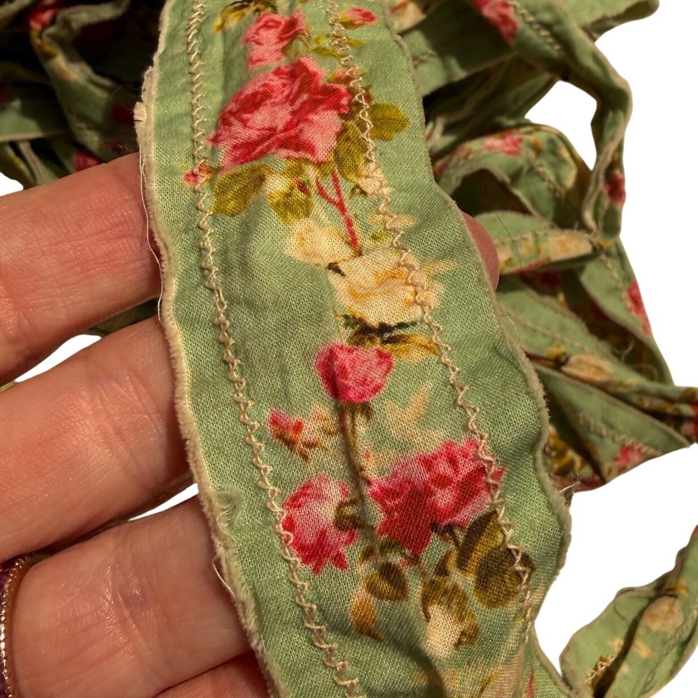 Magnolia Pearl Kaya Ribbon Accessoire Jabot 213-ARLIE Floral Cotton Scarf Belt